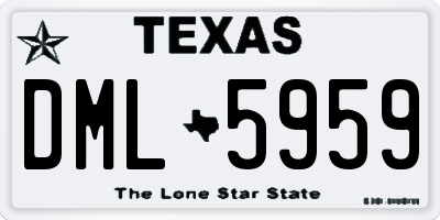 TX license plate DML5959