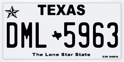 TX license plate DML5963