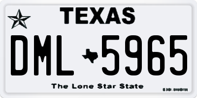 TX license plate DML5965