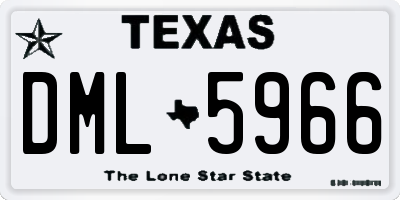TX license plate DML5966