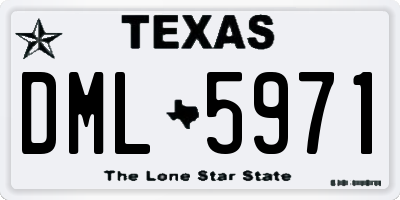 TX license plate DML5971