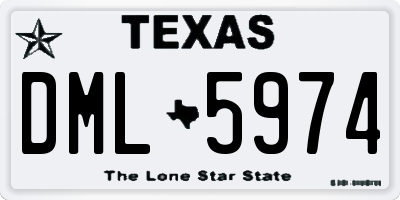 TX license plate DML5974