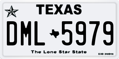 TX license plate DML5979