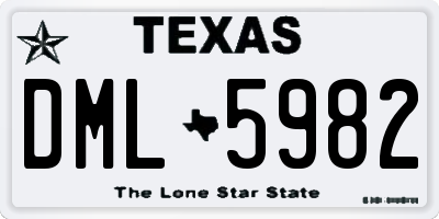 TX license plate DML5982