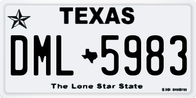TX license plate DML5983