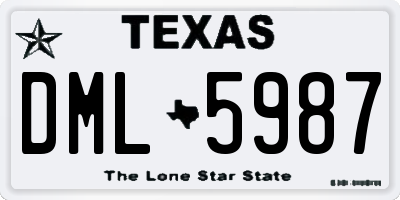 TX license plate DML5987