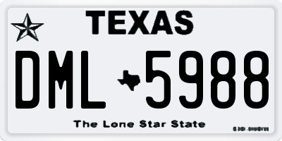 TX license plate DML5988