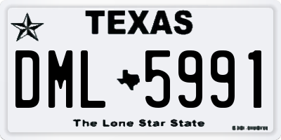 TX license plate DML5991