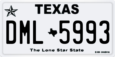 TX license plate DML5993