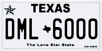 TX license plate DML6000