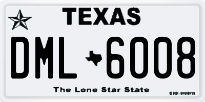 TX license plate DML6008