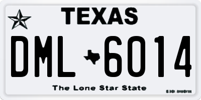 TX license plate DML6014