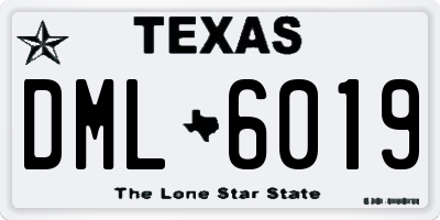 TX license plate DML6019