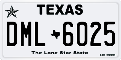 TX license plate DML6025