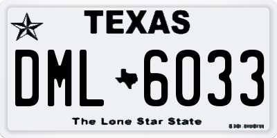 TX license plate DML6033