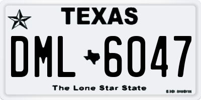 TX license plate DML6047
