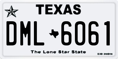 TX license plate DML6061