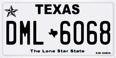 TX license plate DML6068