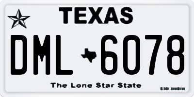 TX license plate DML6078
