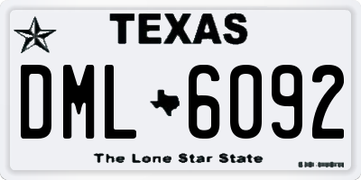 TX license plate DML6092