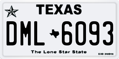 TX license plate DML6093