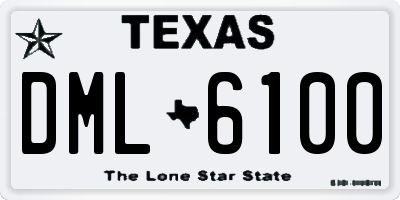 TX license plate DML6100