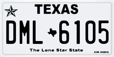 TX license plate DML6105