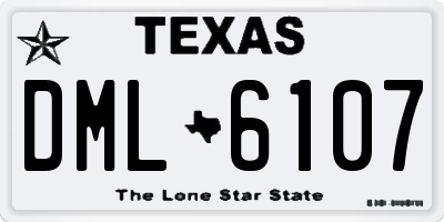 TX license plate DML6107