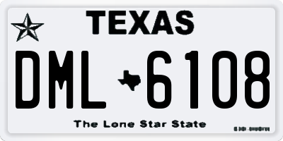 TX license plate DML6108