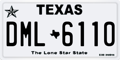 TX license plate DML6110