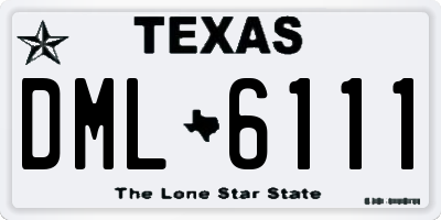TX license plate DML6111