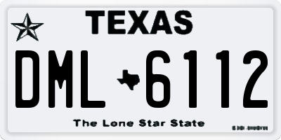 TX license plate DML6112