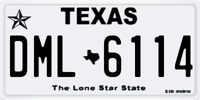 TX license plate DML6114