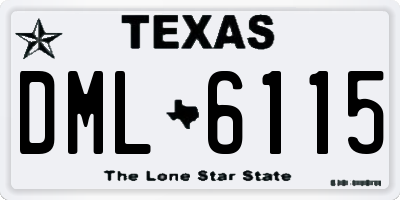 TX license plate DML6115