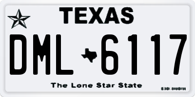TX license plate DML6117