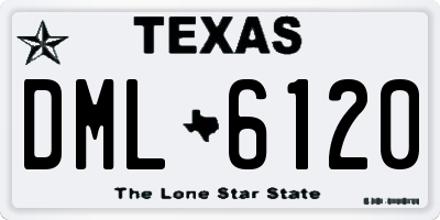 TX license plate DML6120