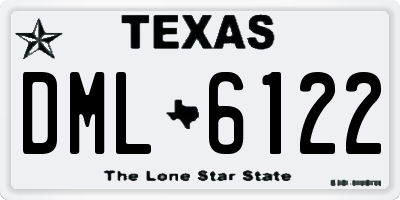 TX license plate DML6122