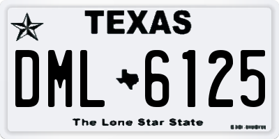 TX license plate DML6125