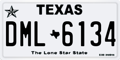 TX license plate DML6134