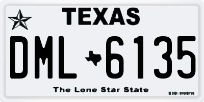 TX license plate DML6135
