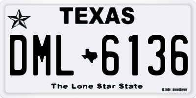 TX license plate DML6136