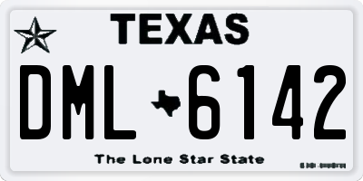 TX license plate DML6142