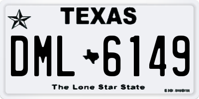 TX license plate DML6149