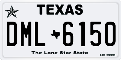 TX license plate DML6150