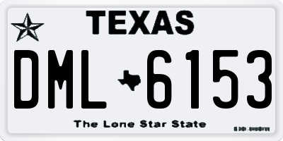 TX license plate DML6153