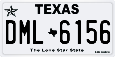 TX license plate DML6156