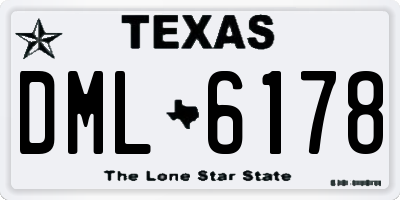 TX license plate DML6178