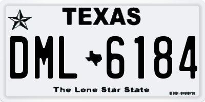 TX license plate DML6184