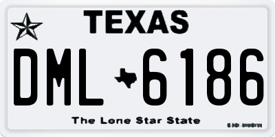TX license plate DML6186