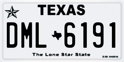 TX license plate DML6191